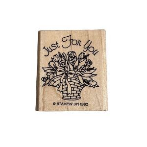 Stampin’ Up! 1993 Just For You Flower Bouquet Rubber Stamp Card Making Stamping